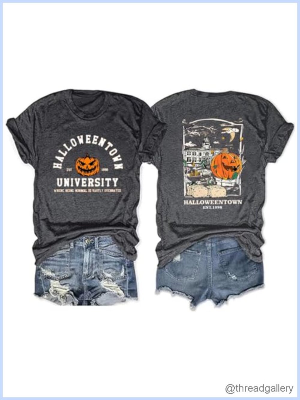 Women Halloween Graphic T-Shirt Crew Neck Short Sleeve Fall Top